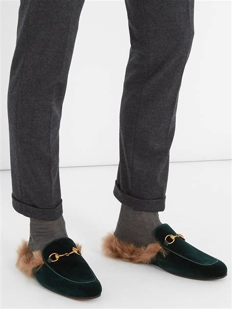 mens gucci loafers fur|gucci fur loafers plaid.